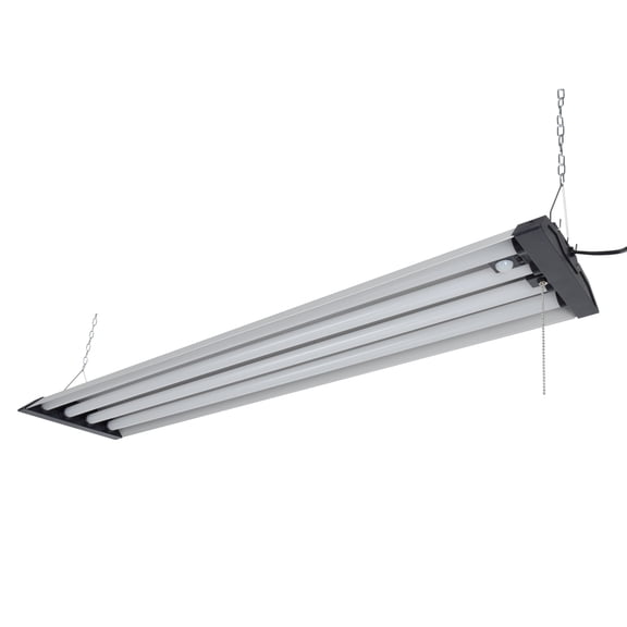 Hyper Tough 4 ft Plug-In 4-Tube Integrated LED Shop Light Fixture, 10000 Lumens, 5000K Daylight, Grey, 1 Pack