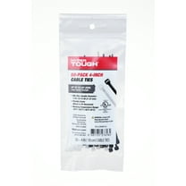 Hyper Tough 4 inch 18lb Cable Ties Natural and UV Resistant Black 50 Count