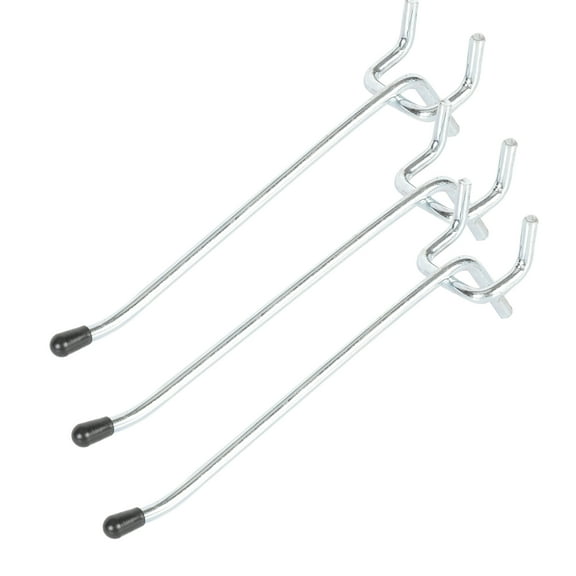 Hyper Tough 4-inch Pegboard Hooks, Zinc Plated, 3-pack, Fits 1/8 and 1/4-inch Holes, Model 8775