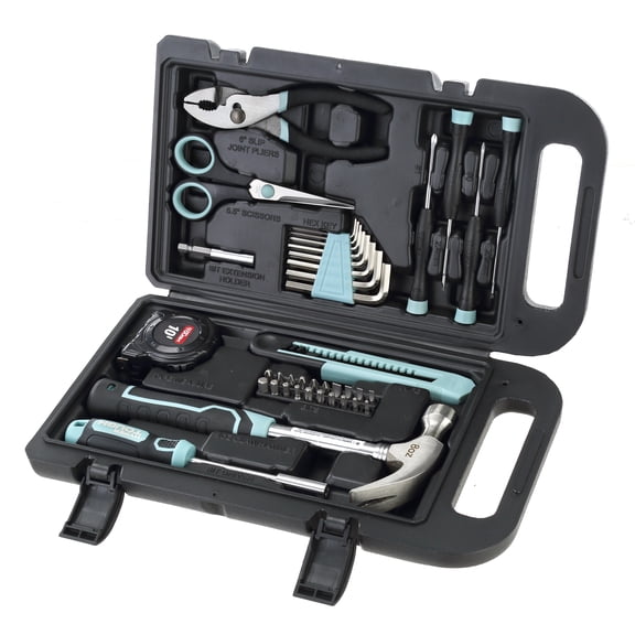 Hyper Tough 40-Piece Household Tool Kit, Seafoam