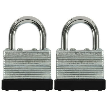 Hyper Tough 40mm Laminated Steel Padlock with 15/16in Shackle, 2 Pack
