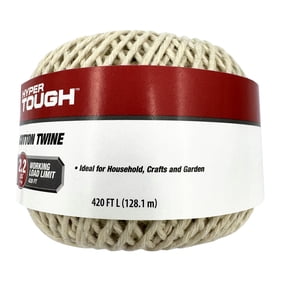 Hyper Tough 420 feet Natural Color Cotton Household Twine for Arts & Crafts, Gift Wrapping, Garden Planting