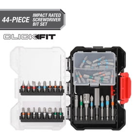 Hyper Tough 44-Piece Impact Rated Screwdriver Bit Set in Click Fit Case