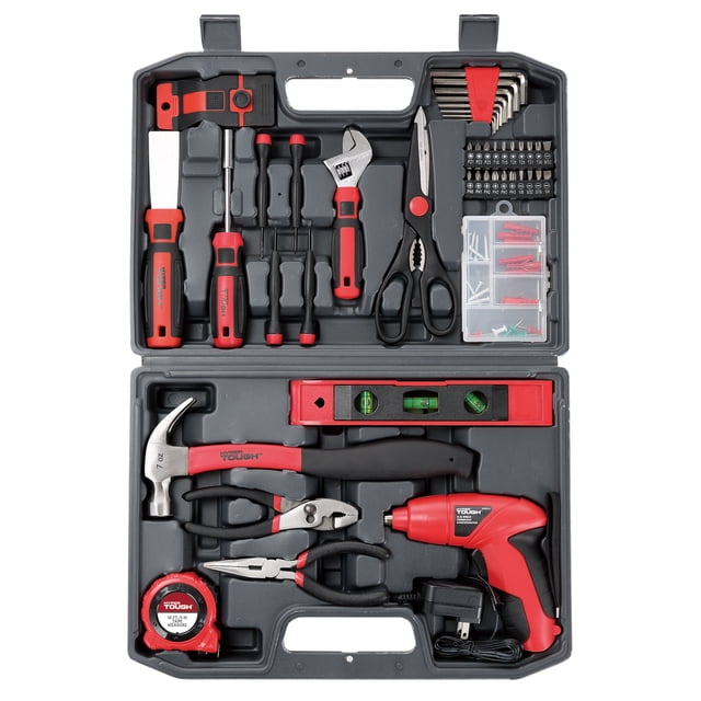 Scredriber Hyper Tough 45 Piece Home Tool Kit Including 4.8v Power Screwdriver ...