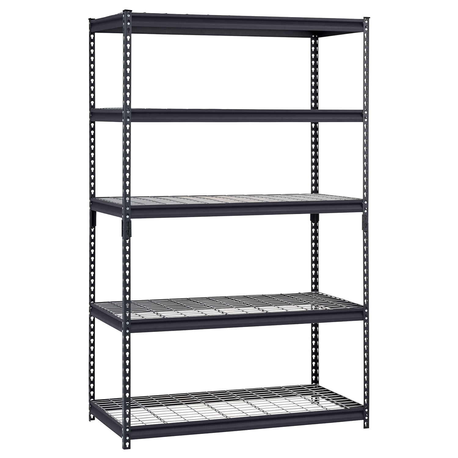 Hyper Tough 5-Shelf Steel Shelving Unit with Wire Decking, 48 in W x 24 in D x 72 in H, 4000 lb Capacity, Black