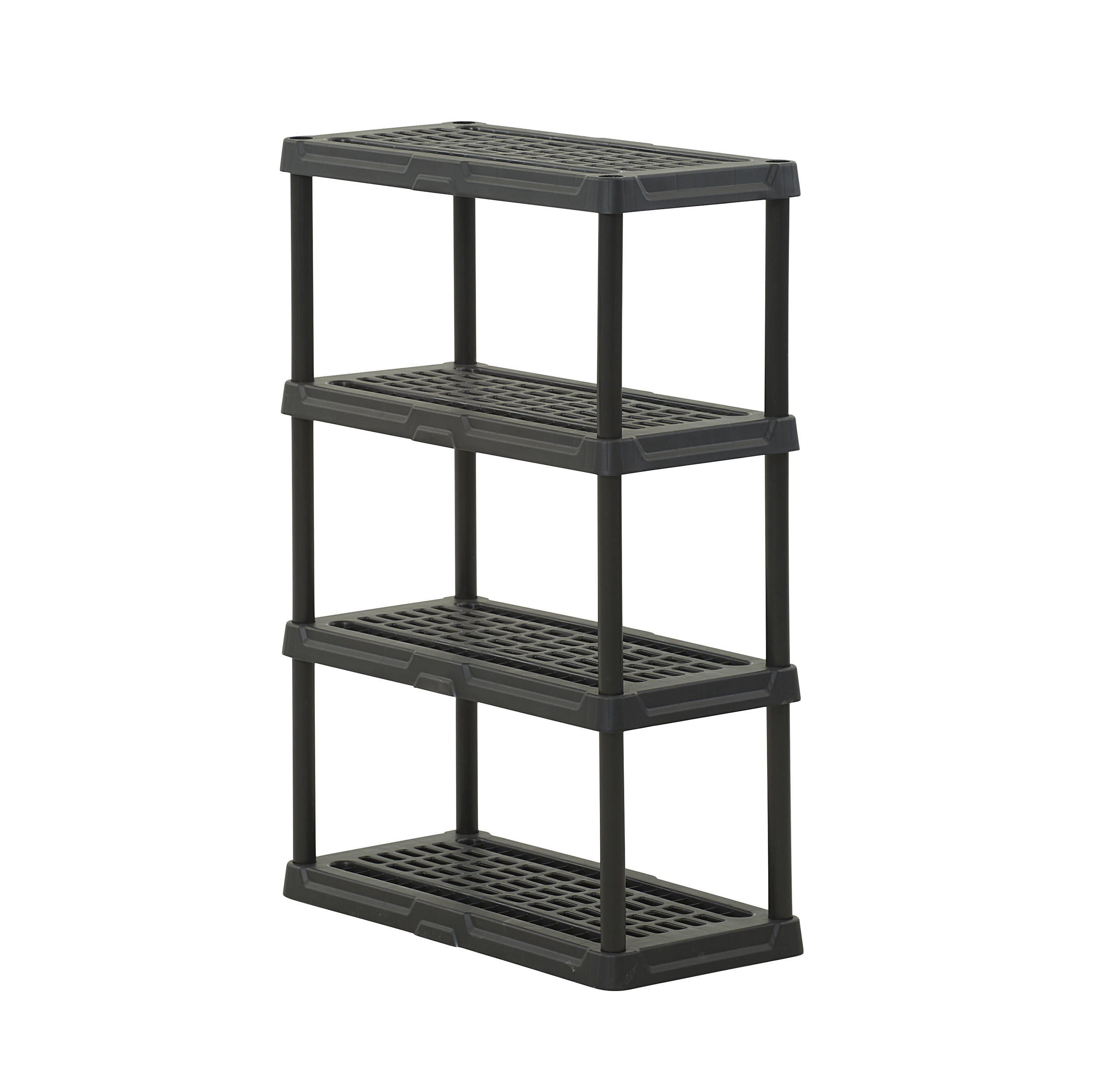 Hyper Tough 4-Shelf Black Plastic Storage Shelf, 36 in W x 18 in D x 53.2 in H, 600 lb Total Capacity