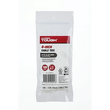 Hyper Tough 4inch Cable Tie Natural 100Pcs