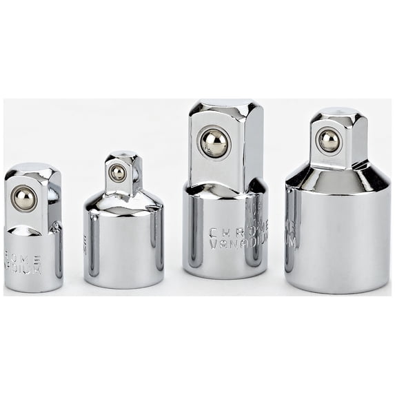 Hyper Tough 4-Piece Chrome Vanadium Socket Adapter Set - Universal Drive Sizes