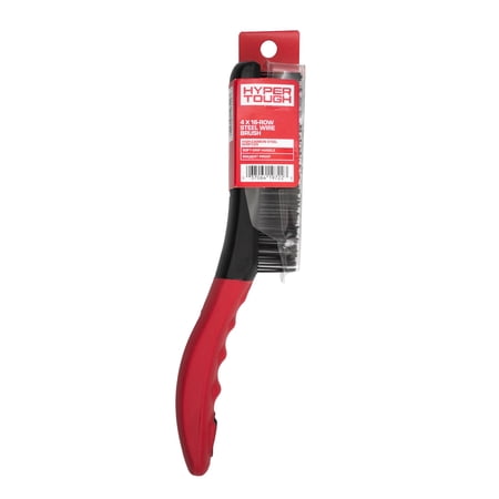 Hyper Tough Carbon Steel Wire Brush, 4 x 16 Rows