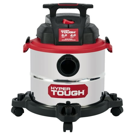 Hyper Tough 5 Gallon 4 HP Stainless Steel Wet Dry Vacuum for Home, Car, Garage & Workshop