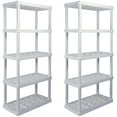 Hyper Tough 5 Shelf Plastic Garage Shelves, 2 pack Storage Shelving