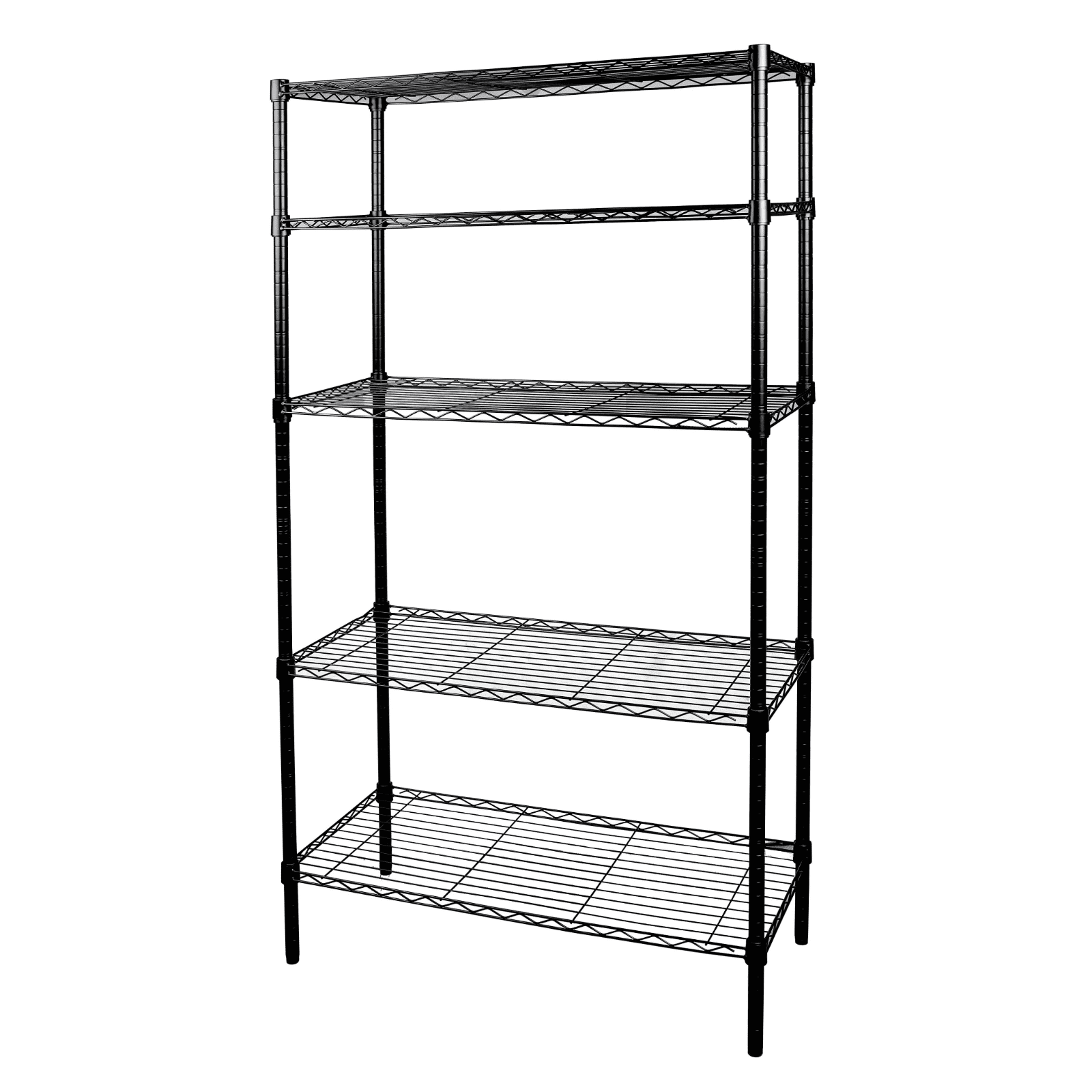 Hyper Tough 5-Tier Wire Storage Shelves, 36" W x 16" D x 72" H, 1750 lb Load Capacity, Black - Walmart.com