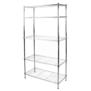 Hyper Tough 5-Tier Wire Storage Shelves, 36"W x 16"D x 72"H, 1750 lb Load Capacity, Chrome
