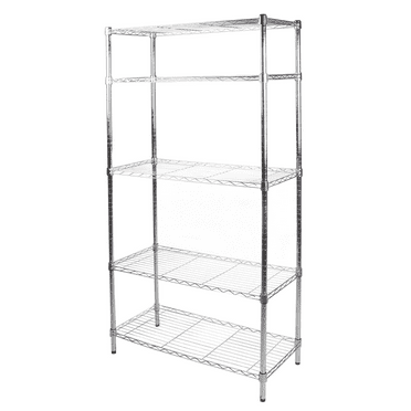 Hyper Tough 5-Tier Wire Storage Shelves, 36"W x 16"D x 72"H, 1750 lb Load Capacity, Chrome
