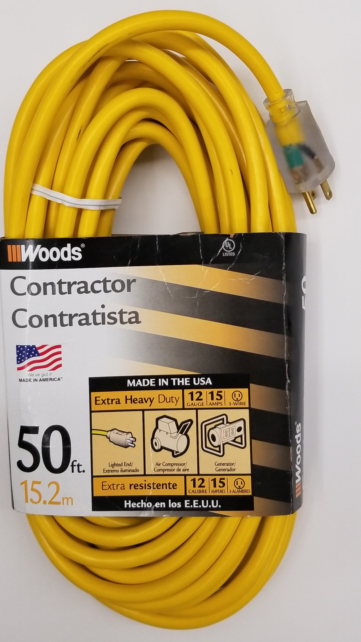 Hyper Tough 50' 12x3 Yellow Cord