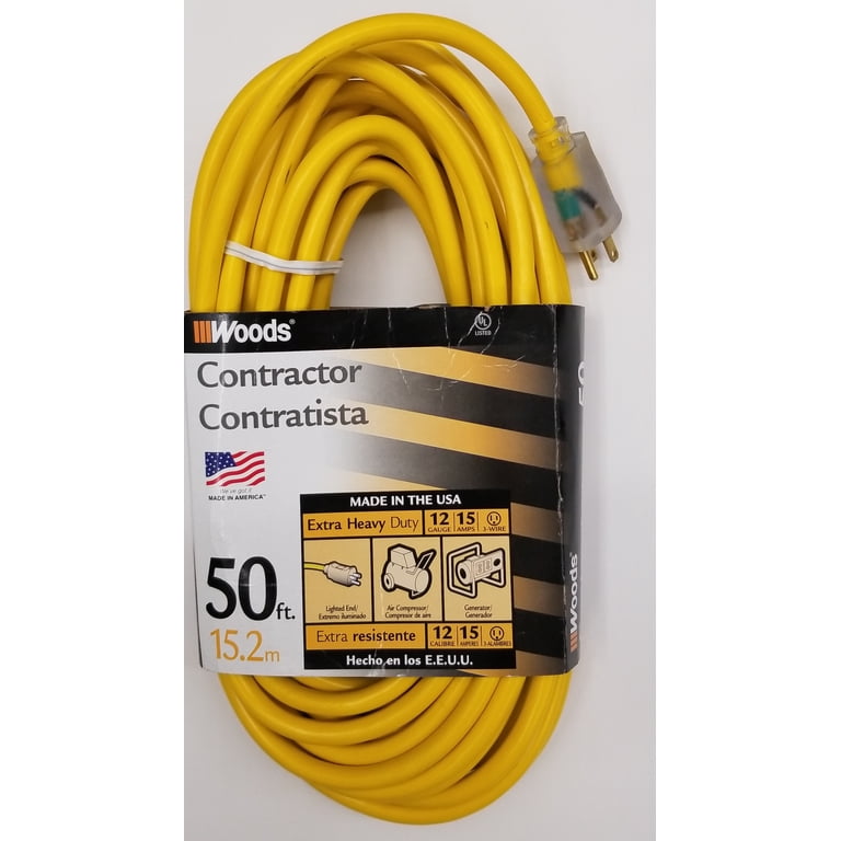 Hyper Tough 50' 12x3 Yellow Cord - Walmart.com