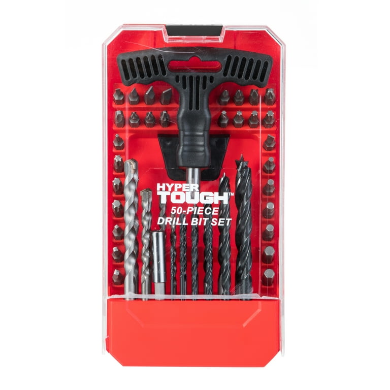 Hyper Tough 50 Piece Drill Bit and Driver Bit Set in Plastic Case
