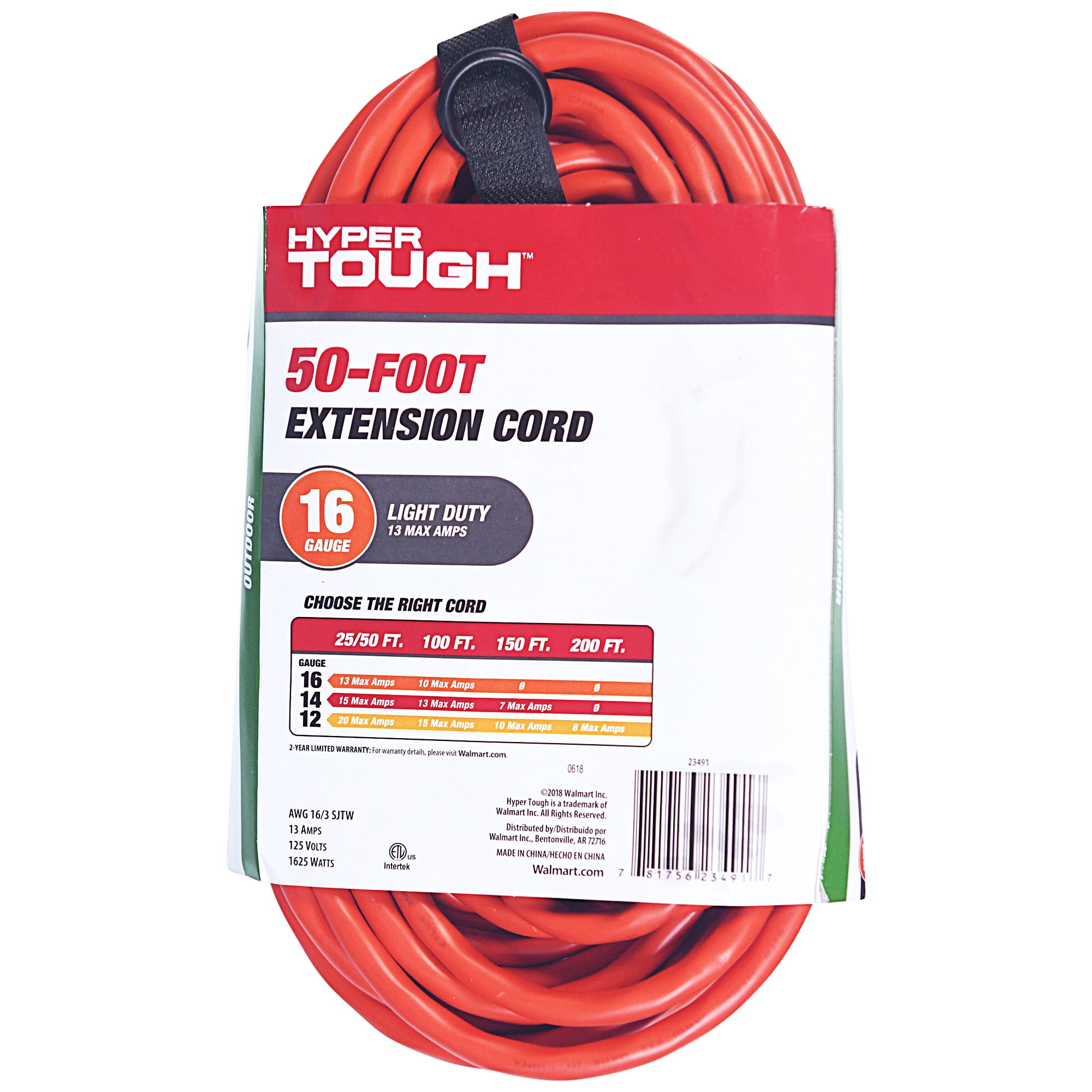 Hyper Tough 50ft 16/3 Orange Cord