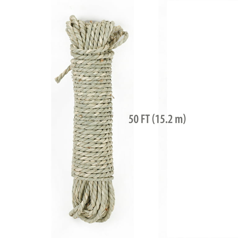 Hyper Tough 50ft Grass Rope, Brown, Biodegradable, 18 lb Working Load Limit