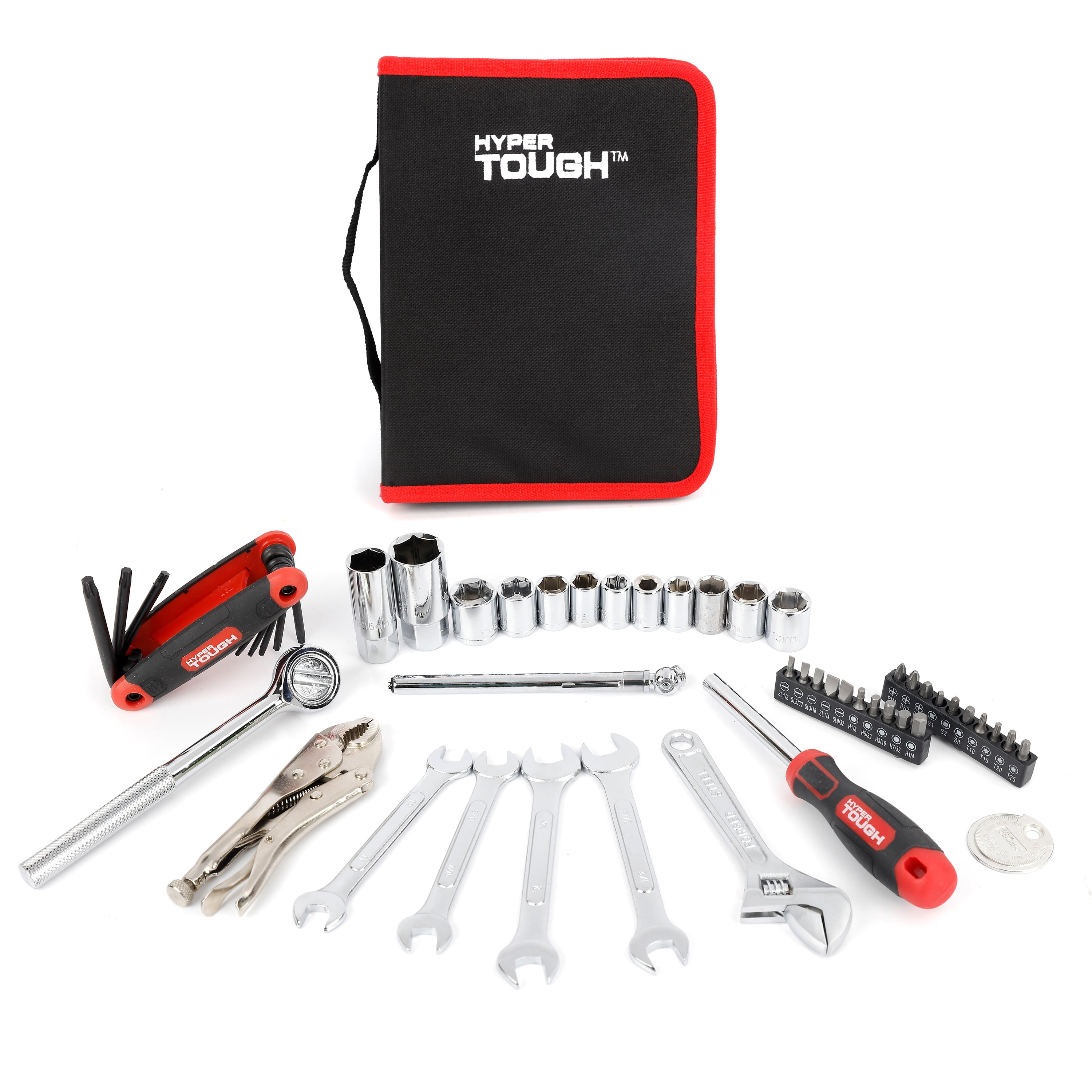 Hyper Tough 51 Piece Auto and Motorcycle Mechanic s Tool Kit 4376V New Walmart
