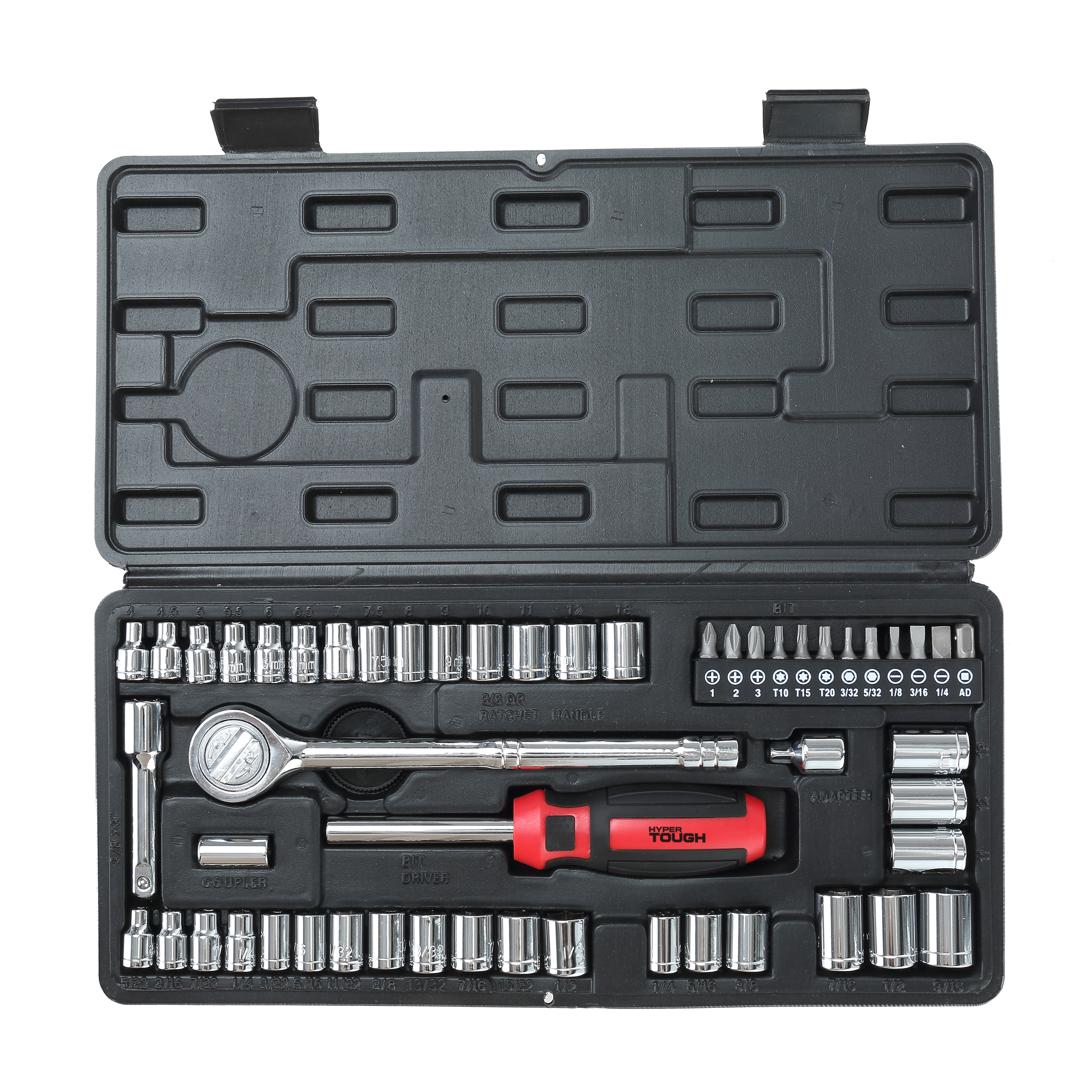Hyper Tough 54 Piece 1/4 and 3/8 inch Drive Socket Set - image 1 of 11