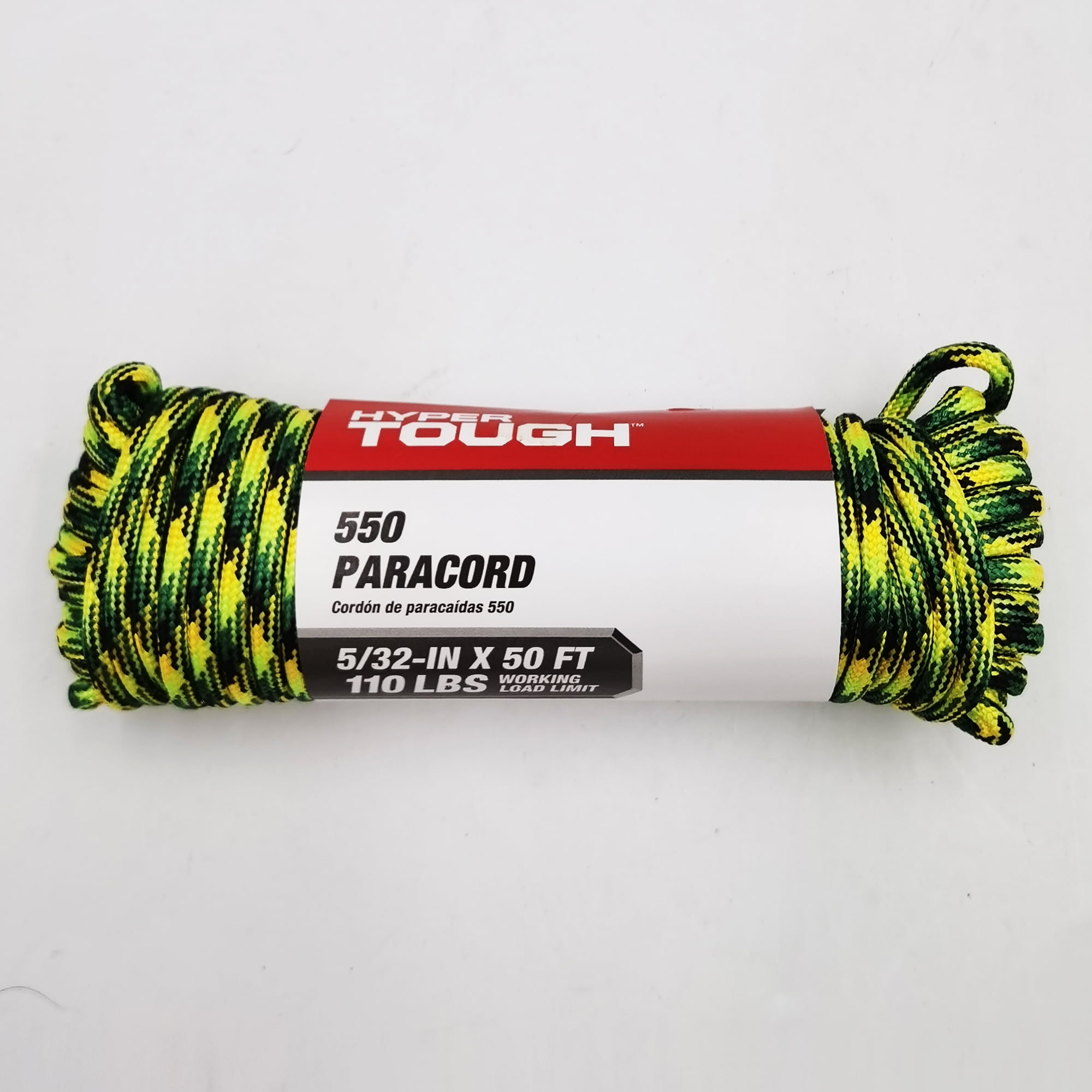 Hyper Tough 550 Utility Paracord Rope, Neon, 5/32 inch x 50 feet 