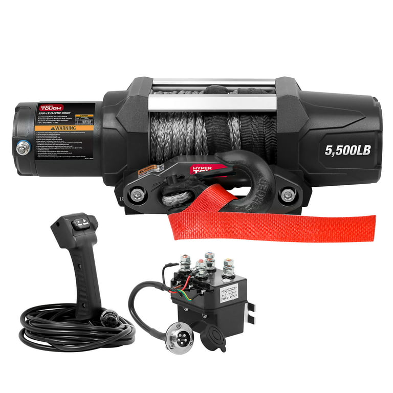 Hyper Tough 5500 lb. 12 Volt Electric Winch with 50 ft. Synthetic