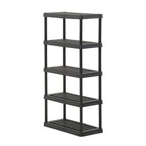 Hyper Tough 5 Shelf Black Plastic Storage Shelf, 36" W x 18" D x 70.2" H, Holds up to 750 lb Total Capacity
