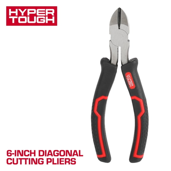 Hyper Tough 6-Inch Diagonal Cutting Pliers, Model 5367V, with Ergonomic Soft Grip Handles