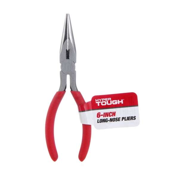 Hyper Tough 6-Inch Long Nose Plier with Non-Slip Grip