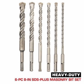 Hyper Tough 8-Inch SDS Plus Type Masonry Bit Set, 6 Pieces