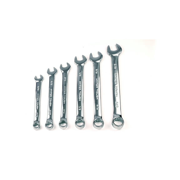 Hyper Tough 6-Piece SAE Combination Wrench Tool Set, Hand Tools