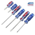 Hyper Tough 6 Piece Phillip and Slotted Screwdriver Set with Acetate