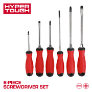 Hyper Tough 6-Piece Screwdriver Set with Dual Material Tri-Oval Comfort Grips