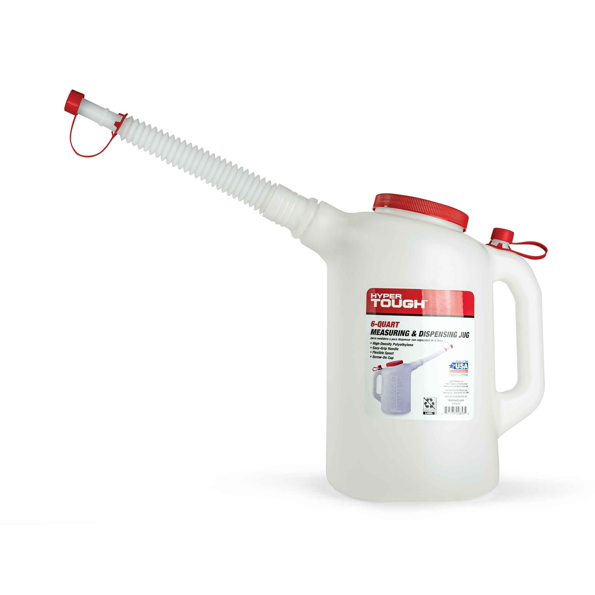 Hyper Tough 6 Qt. Dispensing Jug with Flexible Funneling Nozzle
