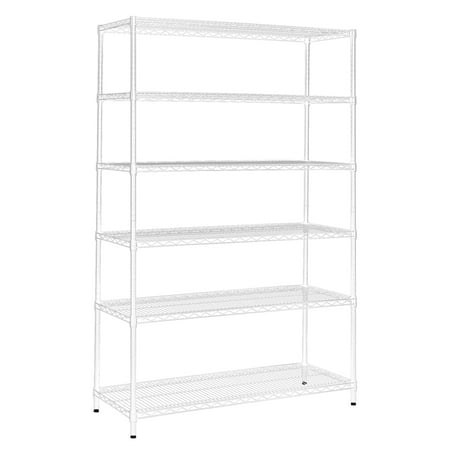 Hyper Tough 6-Tier Wire Storage Shelves with Liners, 48" W x 18" D x 72" H, 3600 lb Load Capacity, White