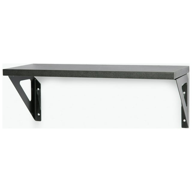 Hyper Tough 6 in. x 15 3/4 in. Modern Black Laminated Wood Shelf Kit