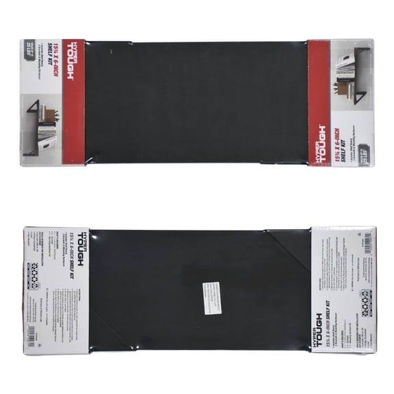 Hyper Tough 6 in. x 15 3/4 in. Modern Black Laminated Wood Shelf Kit