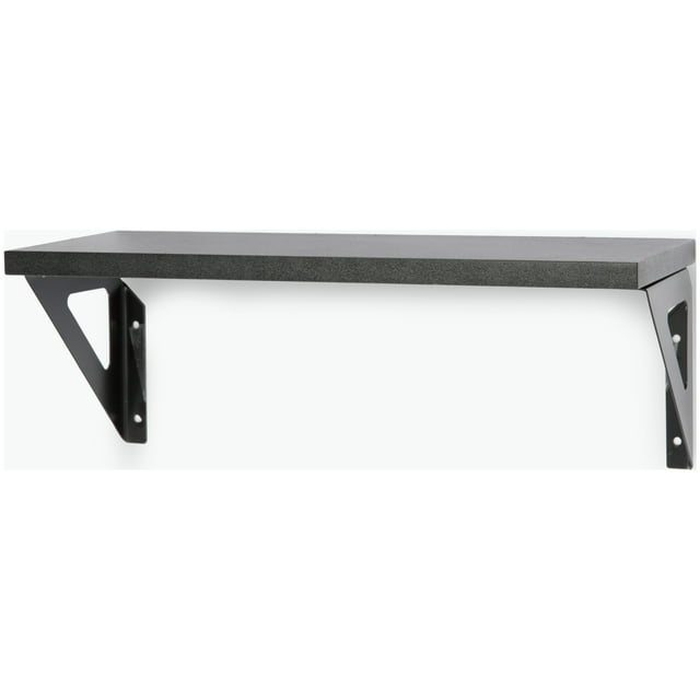 Hyper Tough 6 in. x 15 3/4 in. Modern Black Laminated Wood Shelf Kit