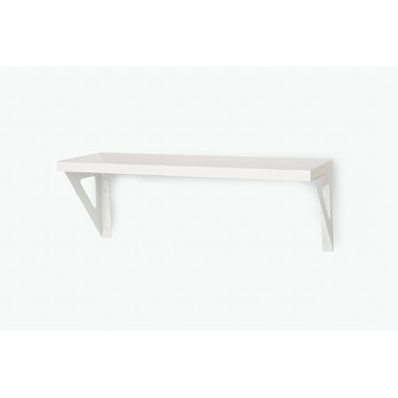 Hyper Tough 6" x 15 3/4" White Laminated Wood Wall Shelf Kit, 25 Lb. Capacity