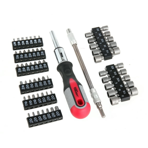 Hyper Tough 64 Piece Ratchet Assorted Size Screwdriver Set TS90717J