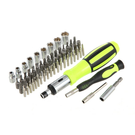 Hyper Tough 65 Piece Ratcheting Screwdriver Set With Case