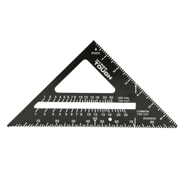 Hyper Tough 7-Inch Multiple Angle Aluminum Rafter Square, Black