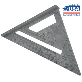 Hyper Tough 7 inch Framing Rafter Square, Durable Plastic Triangle Quick Square Tool, Grey