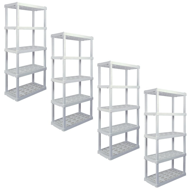 Hyper Tough 5 Tier Plastic Shelves, 74" H x 18" D x 36" W 5