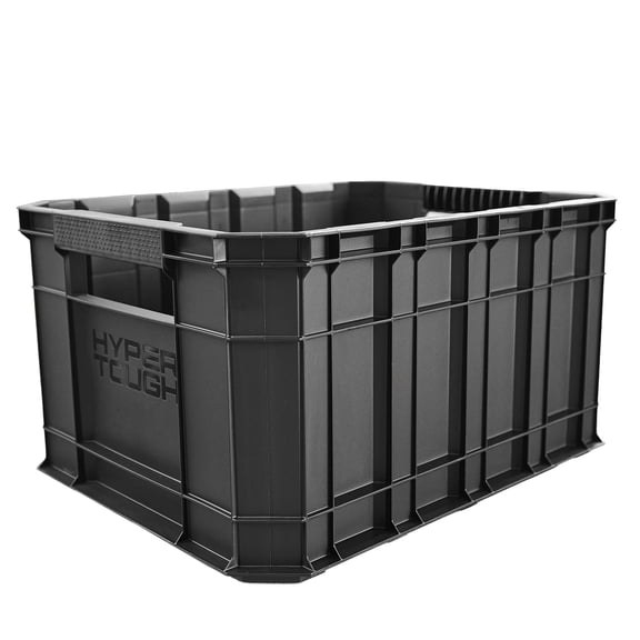 Hyper Tough 8.5 Gallon Stackable Plastic Utility Crate, Black