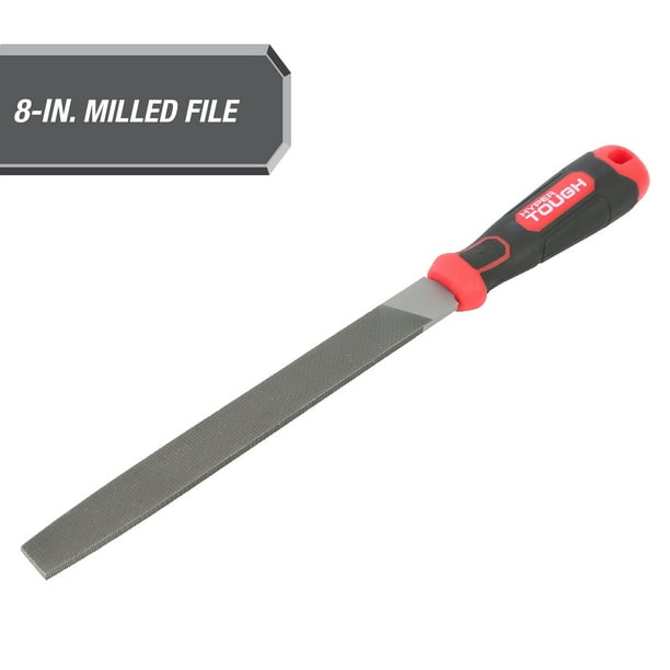 Hyper Tough 8-Inch Steel Mill Bastard File with Ergonomic Soft