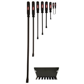 Hyper Tough 8-Piece Handle Pry Bar Set with Metal Striking Cap