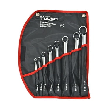 Hyper Tough 8-Piece SAE Deep Offset Ring Wrench Set
