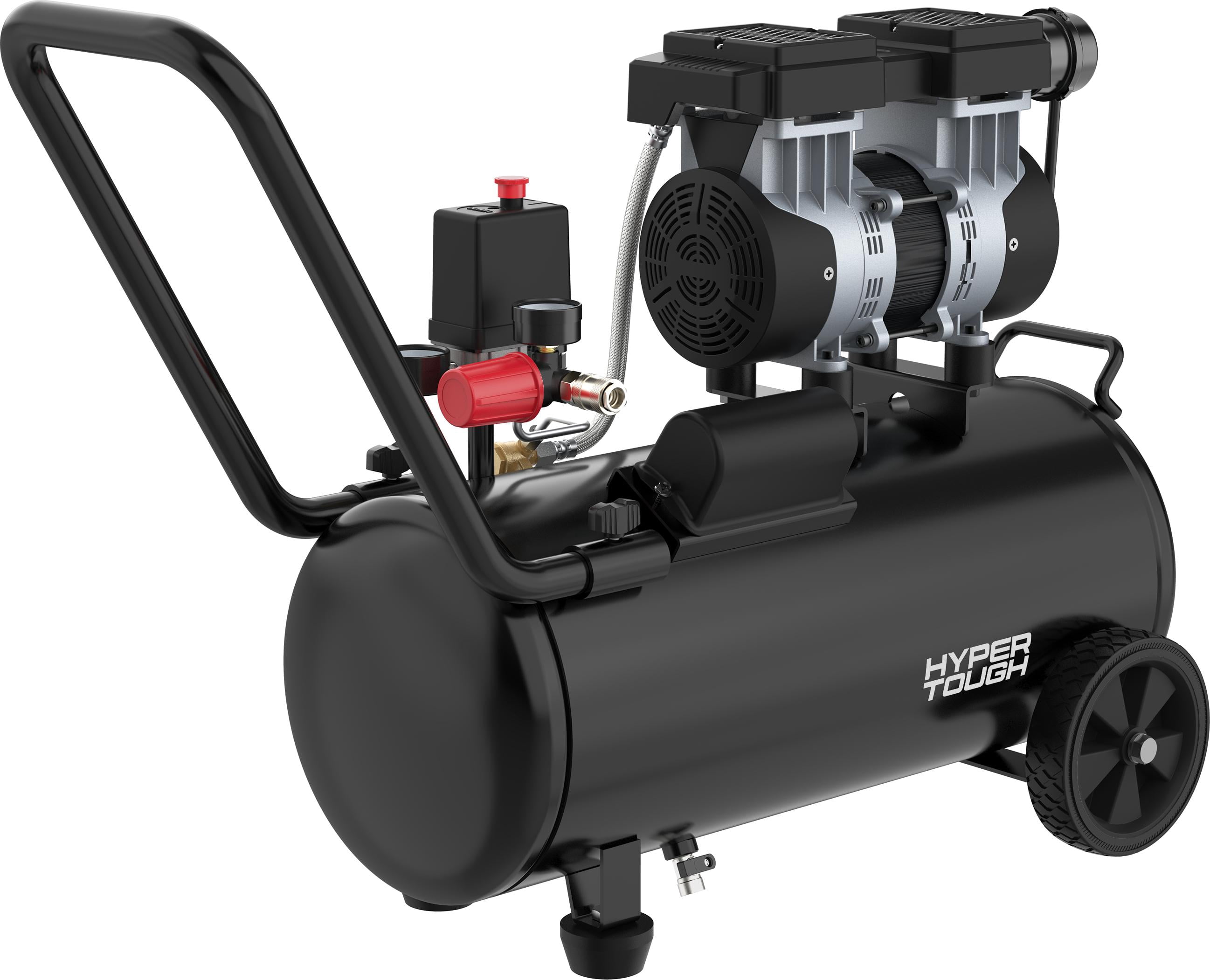 Hyper Tough 8 gal Quiet Air Compressor, 1 HP, Oil-Free, 150 psi ...